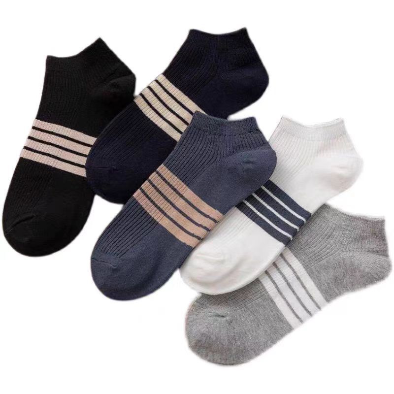Мужские невидимые носки-подследники, летние, хлопок с полиэстером, без запаха, тонкие, белые