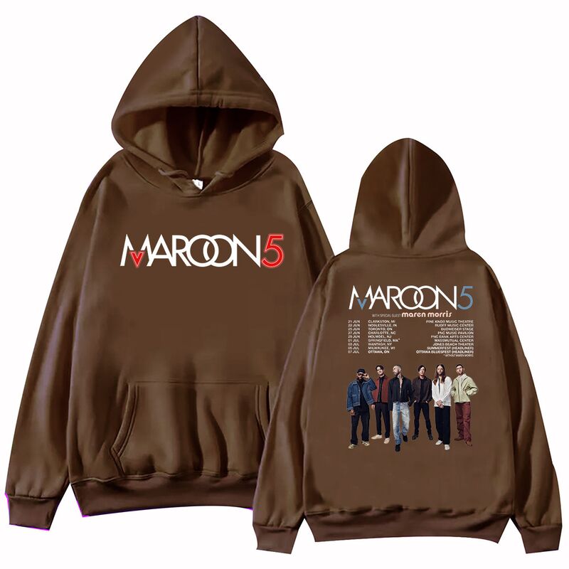 Худи с капюшоном и принтом Maroon 5 Tour 2024, унисекс