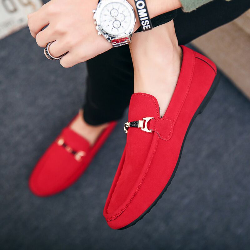 Мужские лоферы-кроссовки (driving shoes) замшевые, на плоской подошве