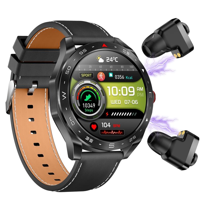 Смарт-часы T95 2-в-1 с TWS Bluetooth-наушниками, звонками и измерением температуры