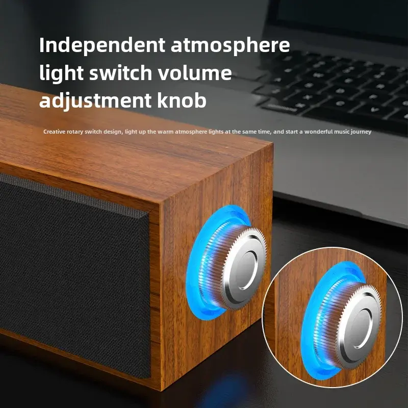 Компьютерная колонка E1090, деревянный корпус, USB, 2 динамика, Bluetooth