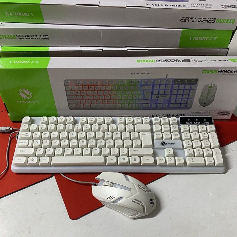 Комплект клавиатуры и мыши LIMEIDE GTX350, проводной USB, подсветка, эргономичный дизайн, 1000 dpi