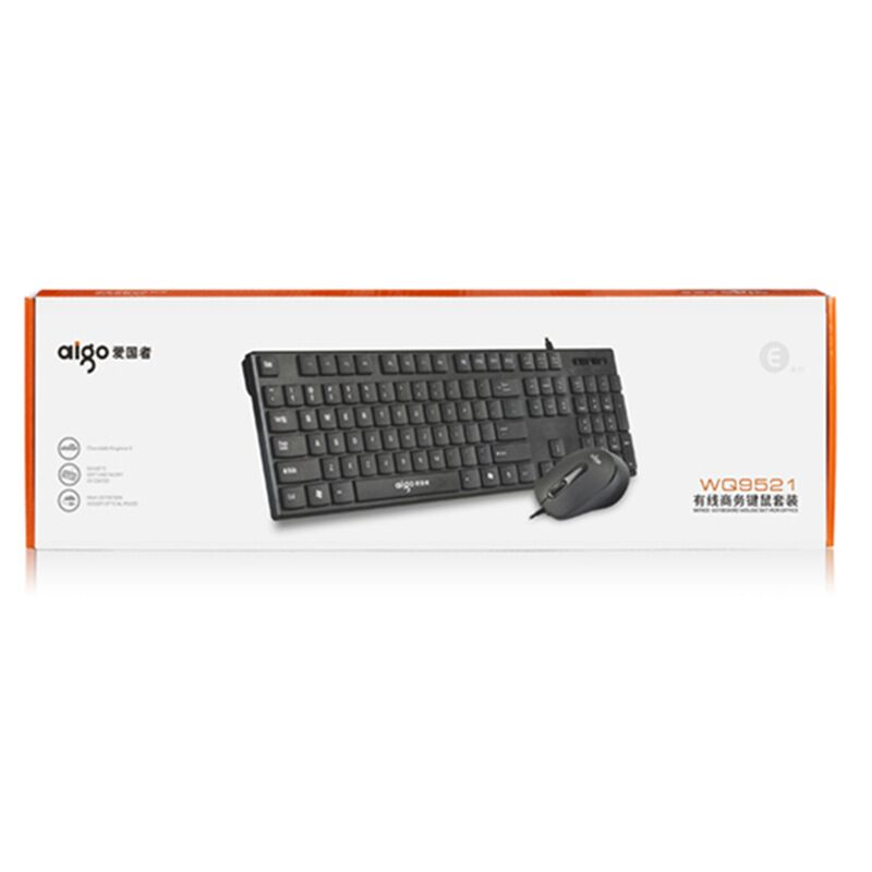 Проводной комплект клавиатура и мышь Patriot WQ9521, USB, клавиши шоколадного типа, для офиса