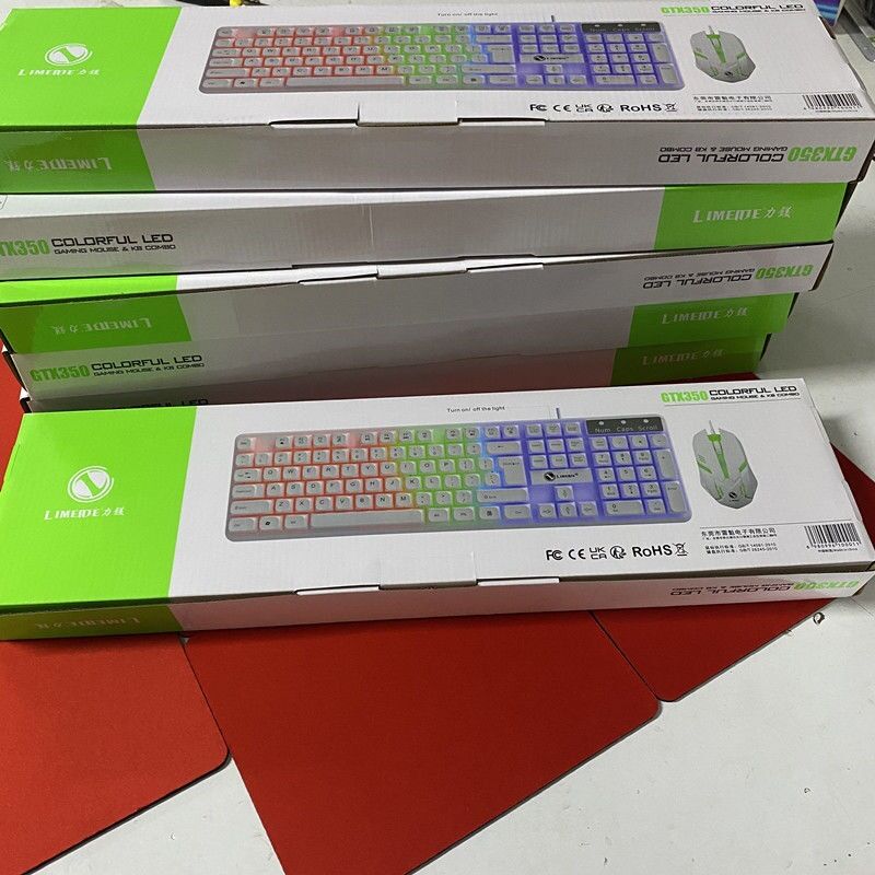 Комплект клавиатуры и мыши LIMEIDE GTX350, проводной USB, подсветка, эргономичный дизайн, 1000 dpi