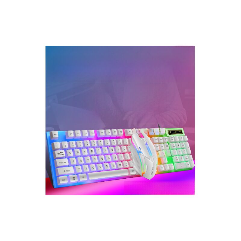 Комплект клавиатуры и мыши Milang T6 с RGB-подсветкой, проводной USB, механический отклик, 1000 dpi