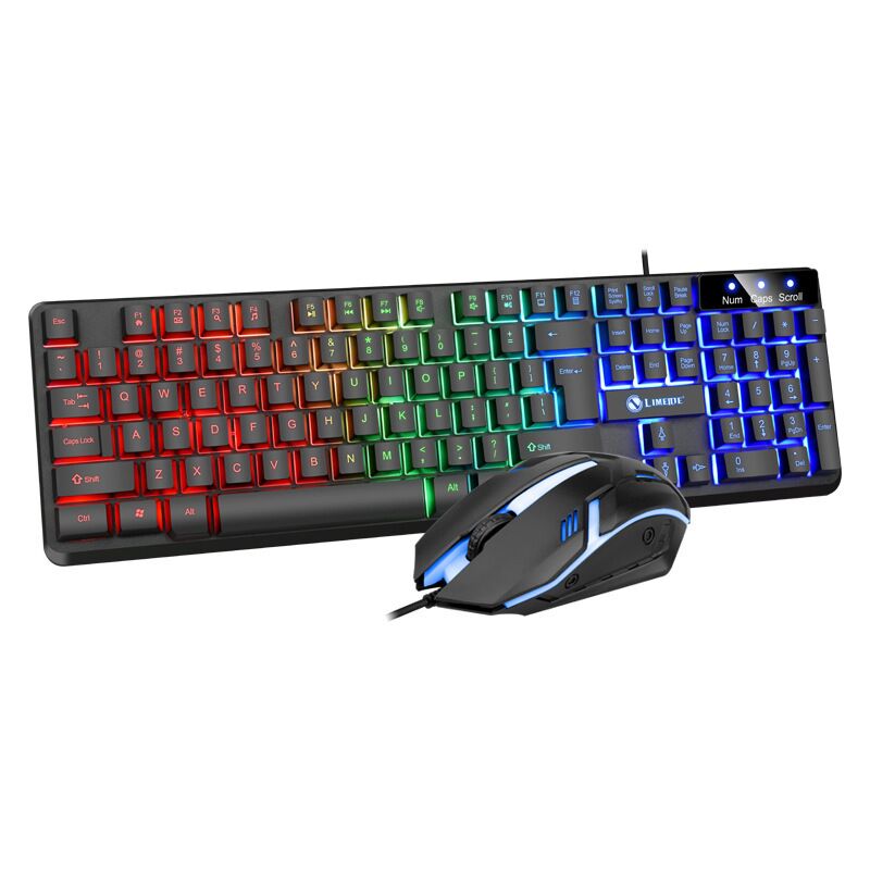 Игровой комплект клавиатура и мышь Limeide GTX350 с подсветкой, механический отклик, USB
