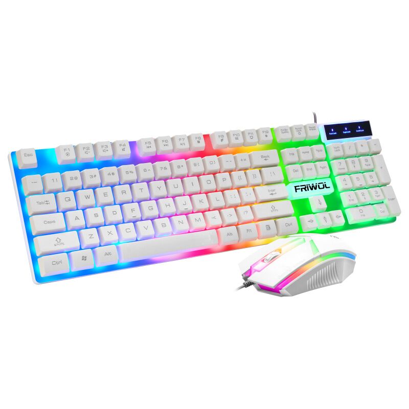 Проводной комплект клавиатура и мышь Youlang W10 с подсветкой, для игр и офиса