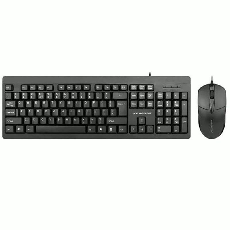 Проводной комплект клавиатура и мышь ICE ARMOR BT200, PS/2 и USB, влагозащита, для игр и офиса