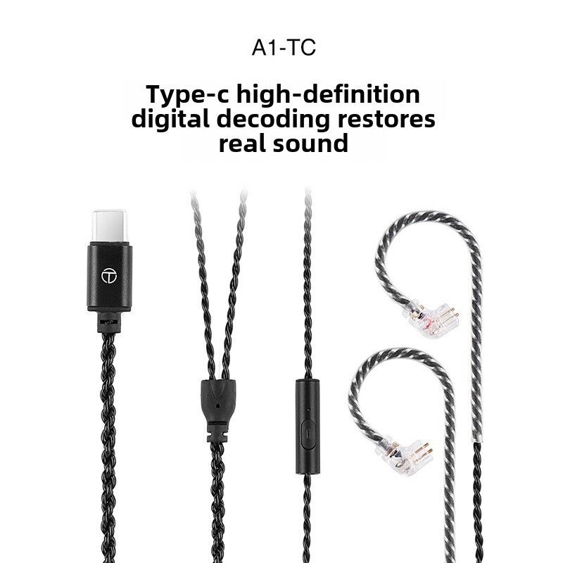 Сменный кабель TRN A1 для наушников MMCX, HiFi, версия Type-C