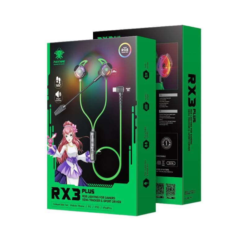 Игровые проводные наушники-вкладыши PLEXTONE RX3 PLUS с микрофоном, Type-C