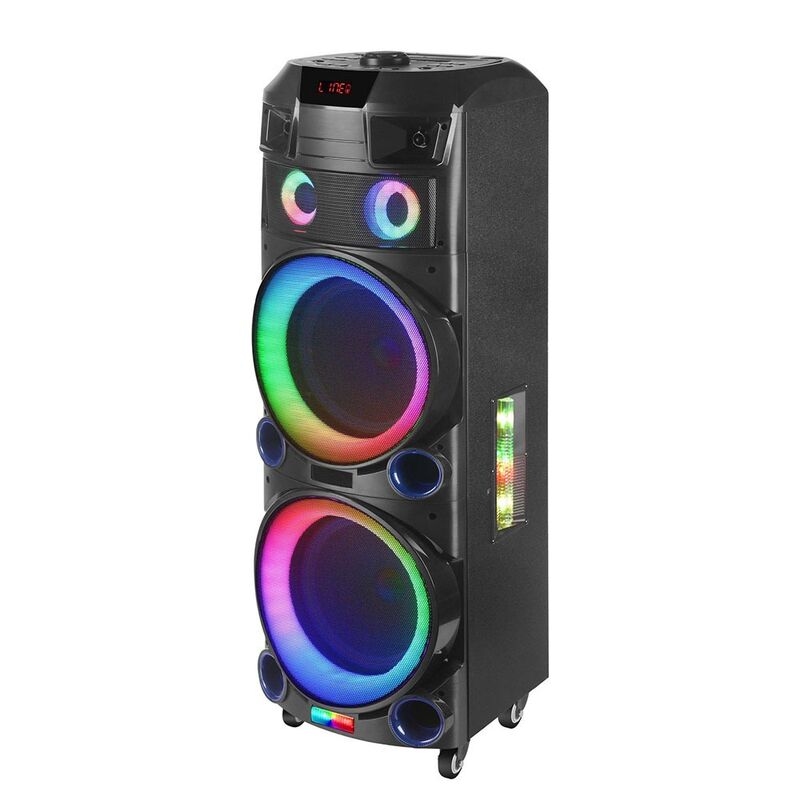 Портативная караоке-колонка NDR-7022 12″ с беспроводным микрофоном и RGB-подсветкой