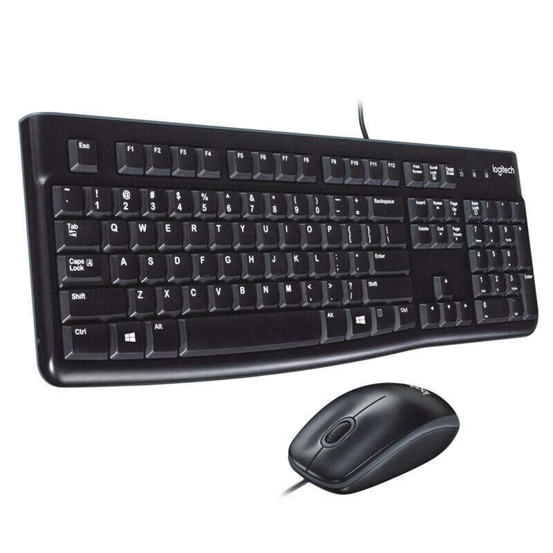 Комплект клавиатура и мышь Logitech MK120, проводной USB, для офиса, дома и ноутбука