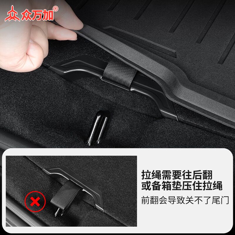 Ручки-петли для крышки фальшпола багажника Tesla Model Y рестайлинг, ABS, 2 шт., Zhongwanjia