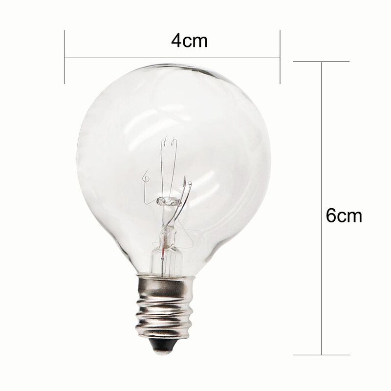 Сменные лампы G40/S14 с цоколем E12 для уличных гирлянд, LED и накаливания, 3/120/220 В, 2200K/2700K