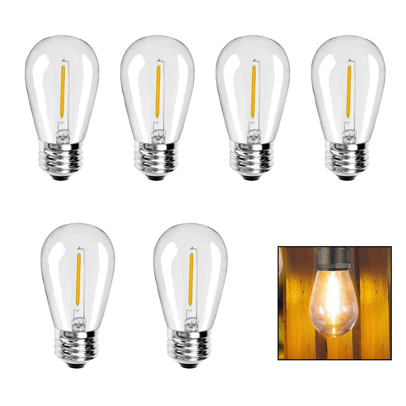 Сменные лампы G40/S14 с цоколем E12 для уличных гирлянд, LED и накаливания, 3/120/220 В, 2200K/2700K