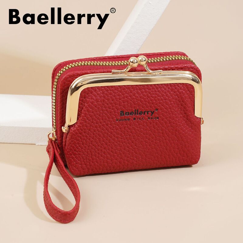 Женский кошелёк Baellerry N8630, короткий, фактура личи, картхолдер-гармошка, отделение для монет
