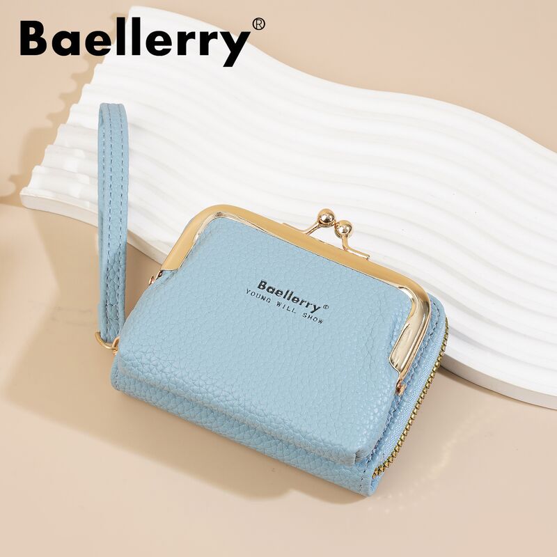 Женский кошелёк Baellerry N8630, короткий, фактура личи, картхолдер-гармошка, отделение для монет