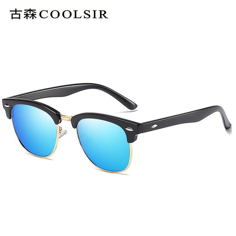 Поляризационные солнцезащитные очки COOLSIR 6098, полуободковые, с заклёпками, линзы TAC, UV400