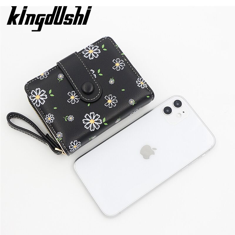 Женский короткий кошелёк Kingdushi R134-4 на молнии с мультяшным принтом, для карт и мелочи