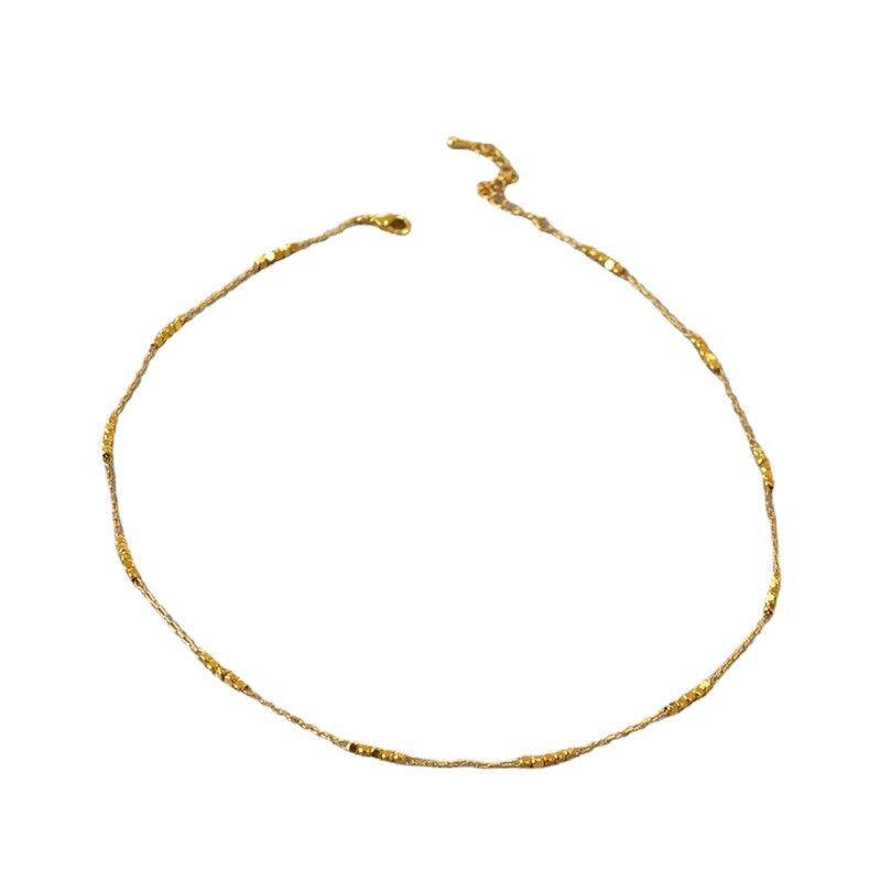 Колье-чокер Miya Sophia Jewelry из гранёных квадратных бусин, латунь с позолотой, ручная сборка