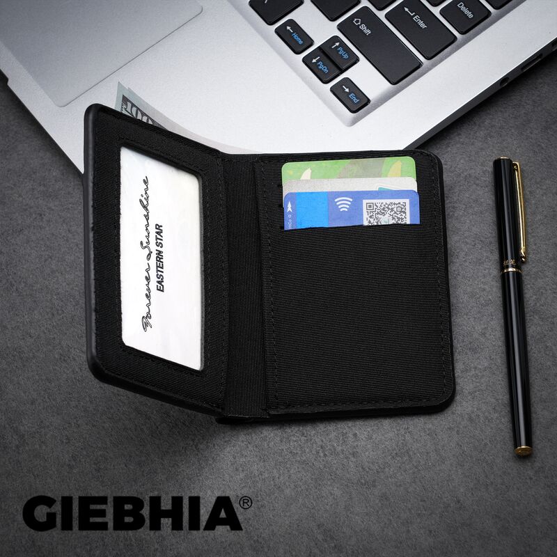 Кошелёк мужской вертикальный GIEBHIA N8016-002, фактура канваса, экокожа, двойное сложение, 11×9 см