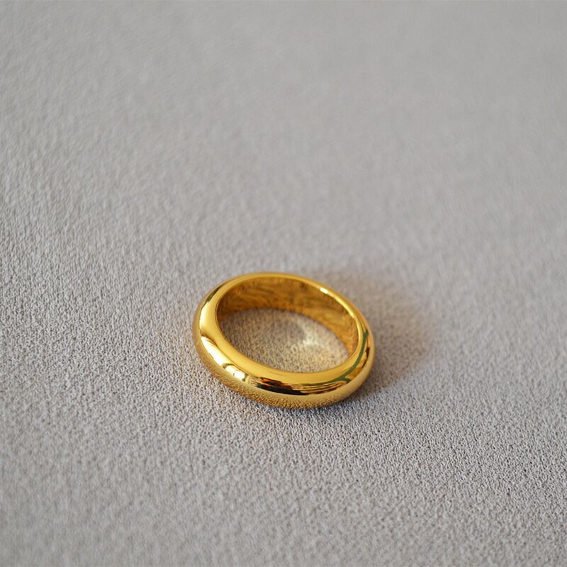 Гладкое кольцо Miya Sophia Jewelry, латунь с позолотой 18K, ширина 4,5 мм, размеры 6–8