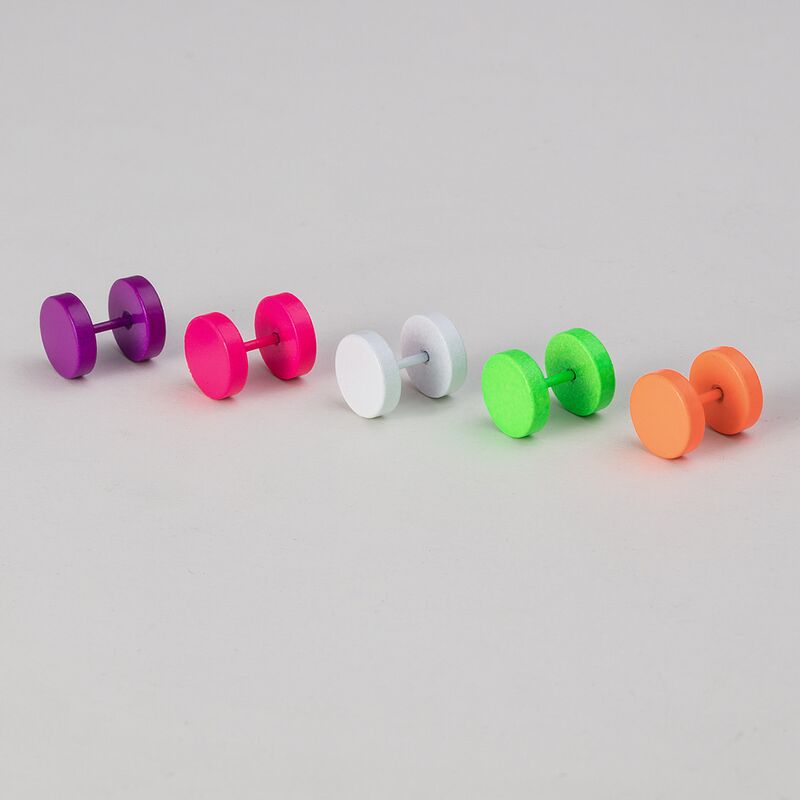 Серьги-гвоздики для пирсинга хряща Hongtu Boby Jewelry, круглые, нержавеющая сталь, цветная эмаль