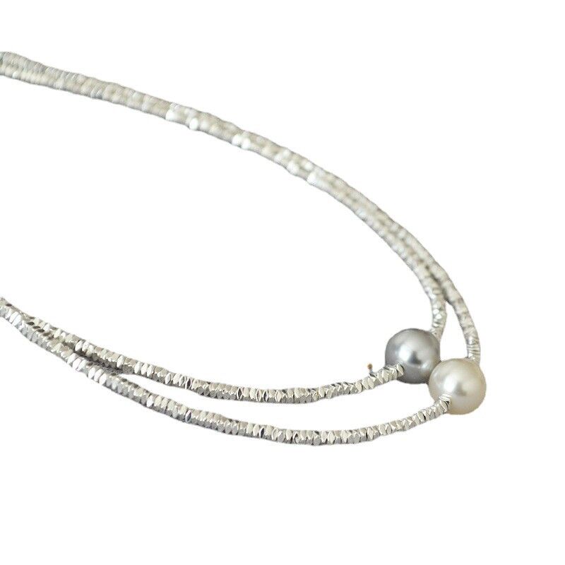 Колье-чокер Miya Sophia Jewelry из посеребрённых бусин неправильной формы, короткое, 41–50 см