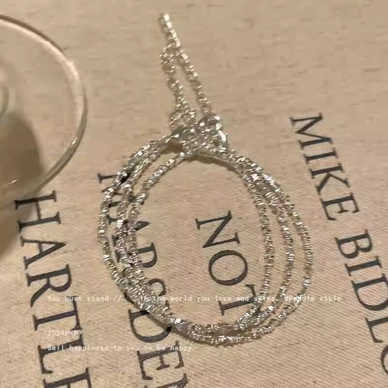 Браслет тонкий Kaitin Jewelry «серебряная крошка», сплав с гальваническим покрытием, для наслоения