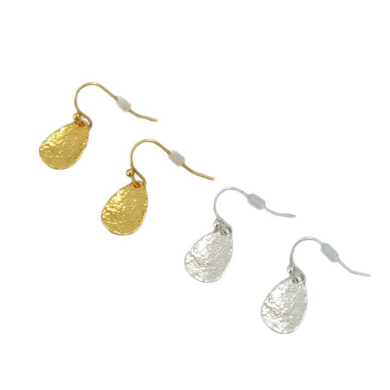 Серьги miya sophia jewelry «лист-капля» с кованой фактурой, латунь, золото или серебро