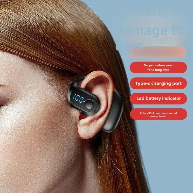 Bluetooth-гарнитура MPCQC на одно ухо, заушная, Bluetooth 5.0, для звонков и музыки