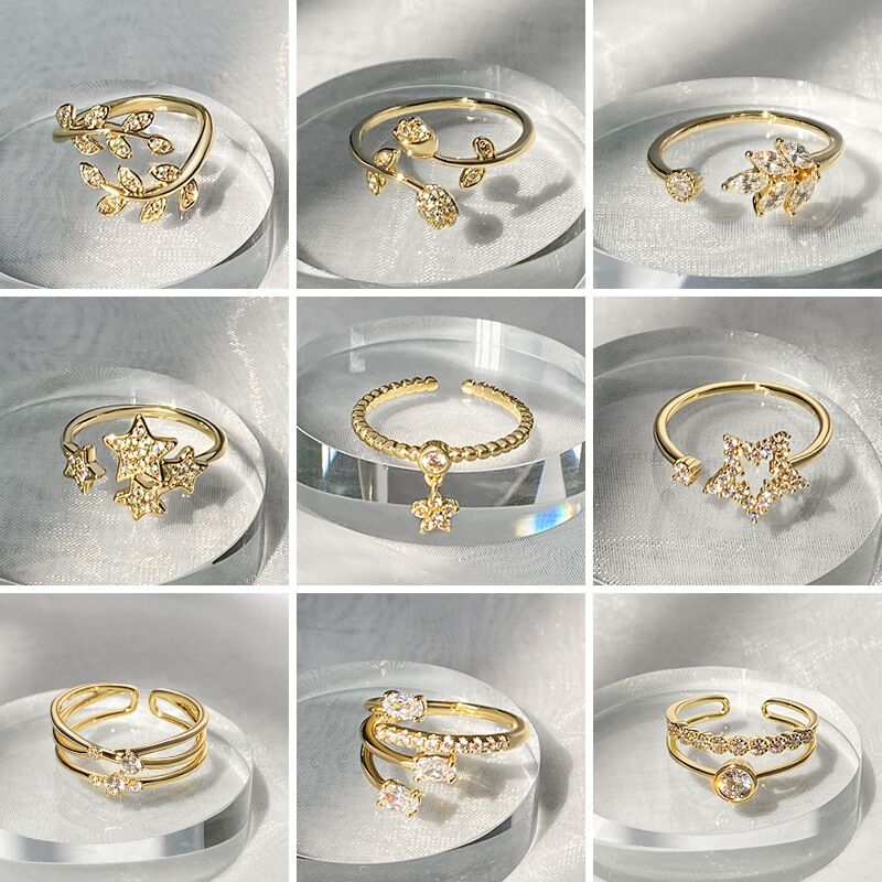 Открытое кольцо Xuping Jewelry в минималистичном стиле, регулируемый размер, 7 вариантов дизайна