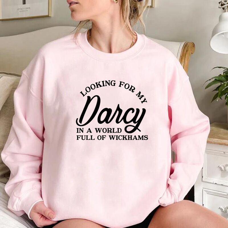 Свитшот Looking for My Darcy для поклонников Джейн Остин, свободный крой, полиэстер