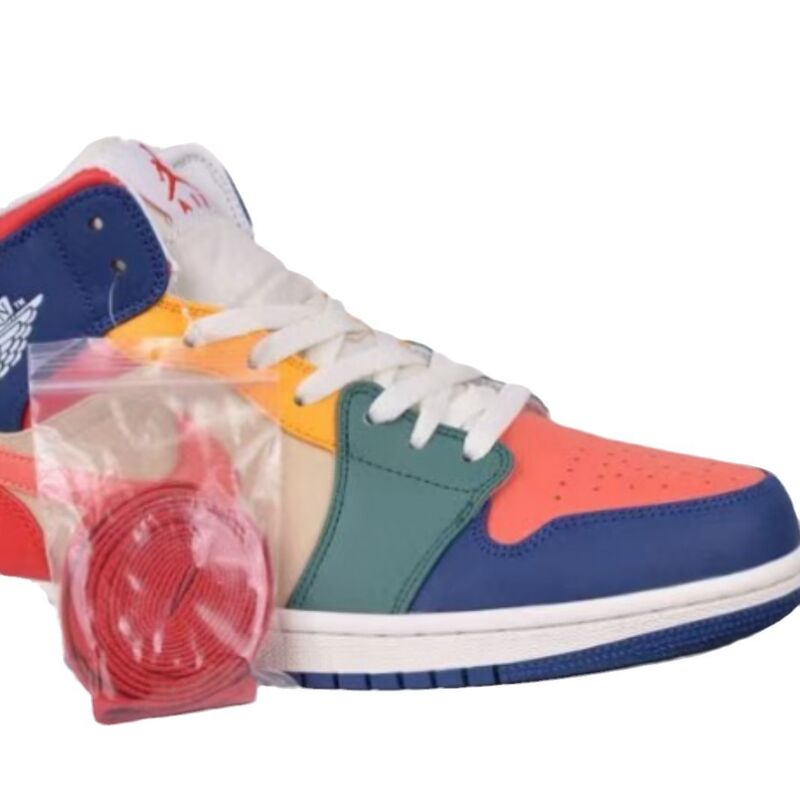 Кеды баскетбольные в стиле AJ1 Mid из натуральной кожи, средней высоты, резиновая подошва