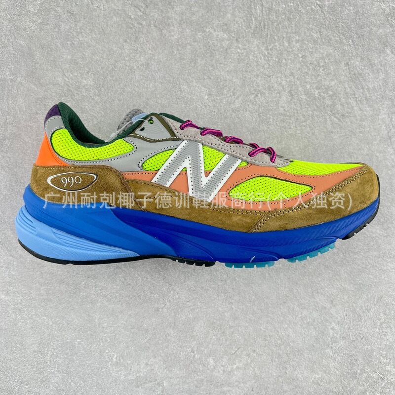 Беговые кроссовки NB 990 V6 унисекс, сетчатый верх, подошва из плотной резины