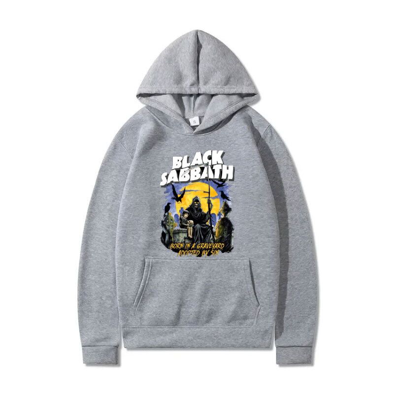 Худи Black Head в стиле хеви-метал, пуловер, свободный крой, длинный рукав, полиэстер
