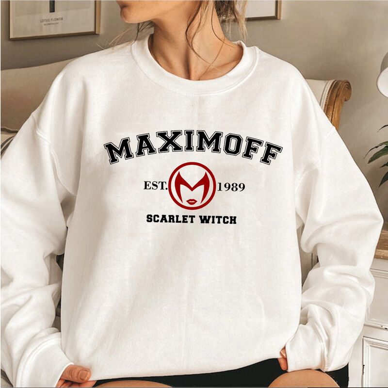Свитшот с принтом Wanda Maximoff 1989 по мотивам сериала, длинный рукав, свободный крой