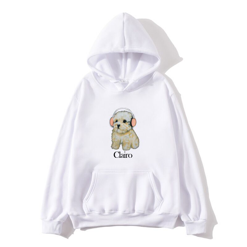 Худи Clairo с принтом собаки унисекс, пуловер с капюшоном, свободный крой, на осень