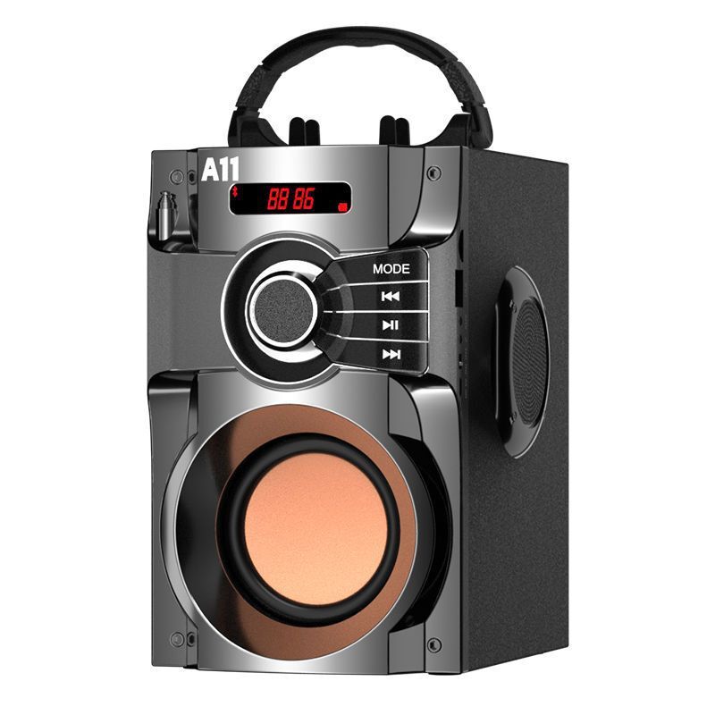 Bluetooth-колонка для караоке kejie A11, три динамика, деревянный корпус, FM-радио, пульт, 10 Вт