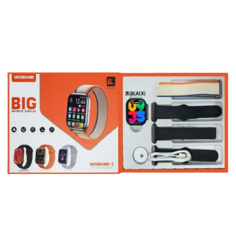 Смарт-часы WISME-3 в наборе с 4 ремешками, Bluetooth-звонки, пульс, давление, SpO2, TFT-экран
