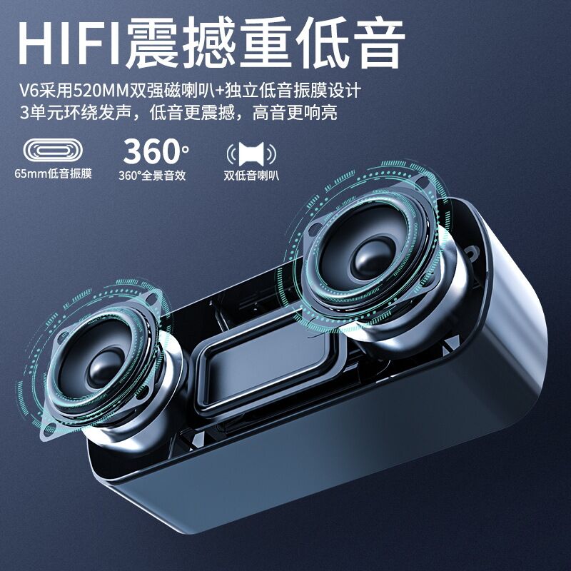 Портативная Bluetooth-колонка SADA A9, два динамика, FM-радио, карты памяти до 32 ГБ, 8 ч работы