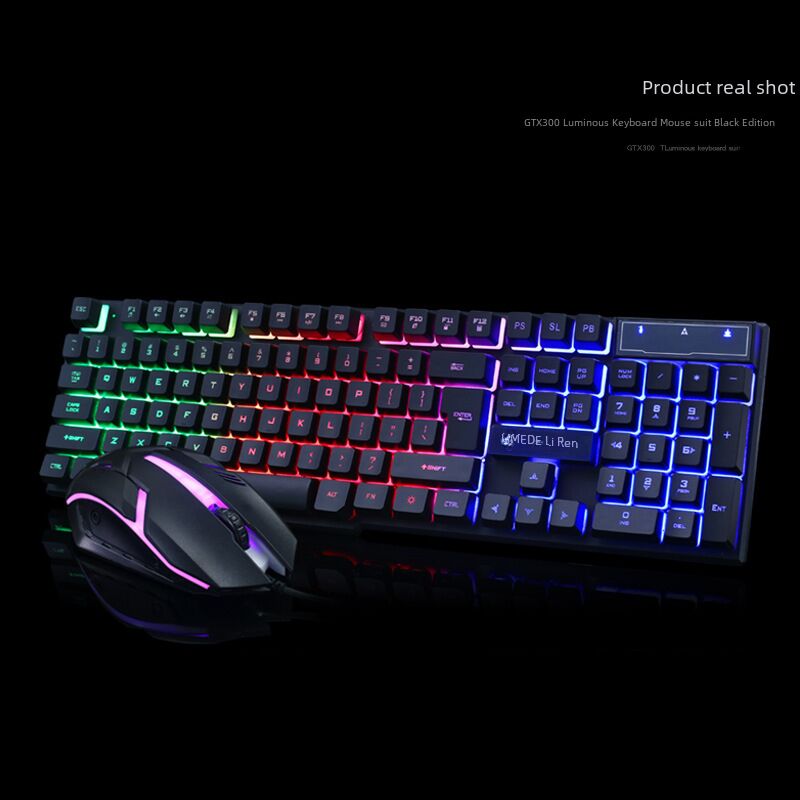 Игровой комплект клавиатура и мышь LIMEIDE GTX300, USB, подсветка, отклик как у механической, белый