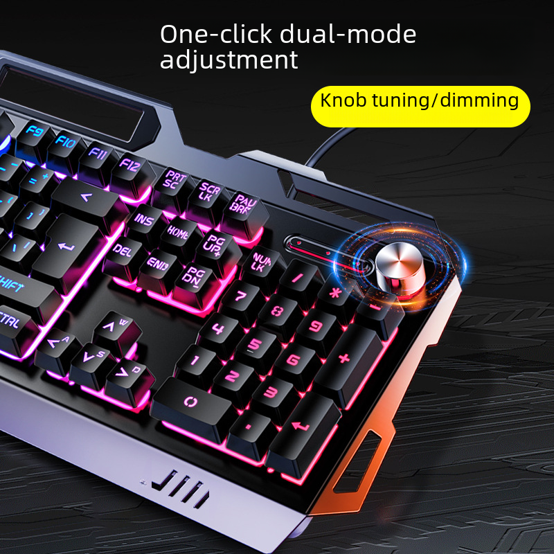 Игровой комплект Yindiao V2G5: клавиатура, мышь и гарнитура, проводной USB, металлическая панель, подсветка
