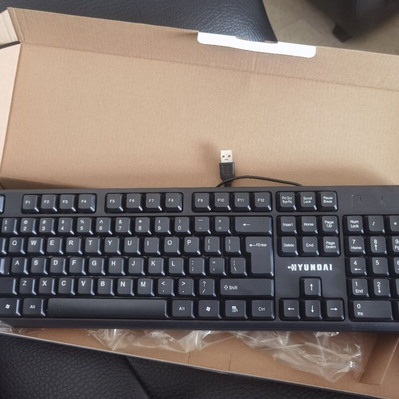 Проводной комплект клавиатура и мышь Hyundai HY1001 USB для дома и офиса, защита от воды
