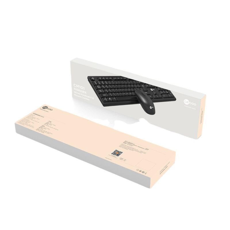 Проводной комплект клавиатура и мышь Lecoo CM101 USB для компьютера, ноутбука и игр