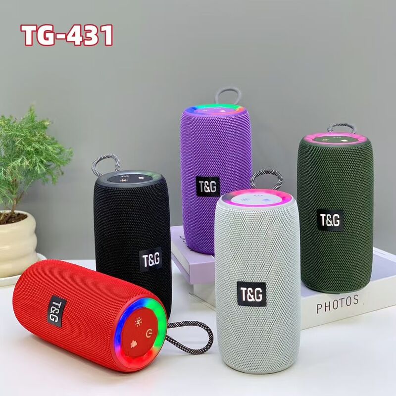 Портативная Bluetooth-колонка T&G TG-431 с ручкой, TWS, 2 динамика по 8 Вт, RGB-подсветка, 2400 мА·ч