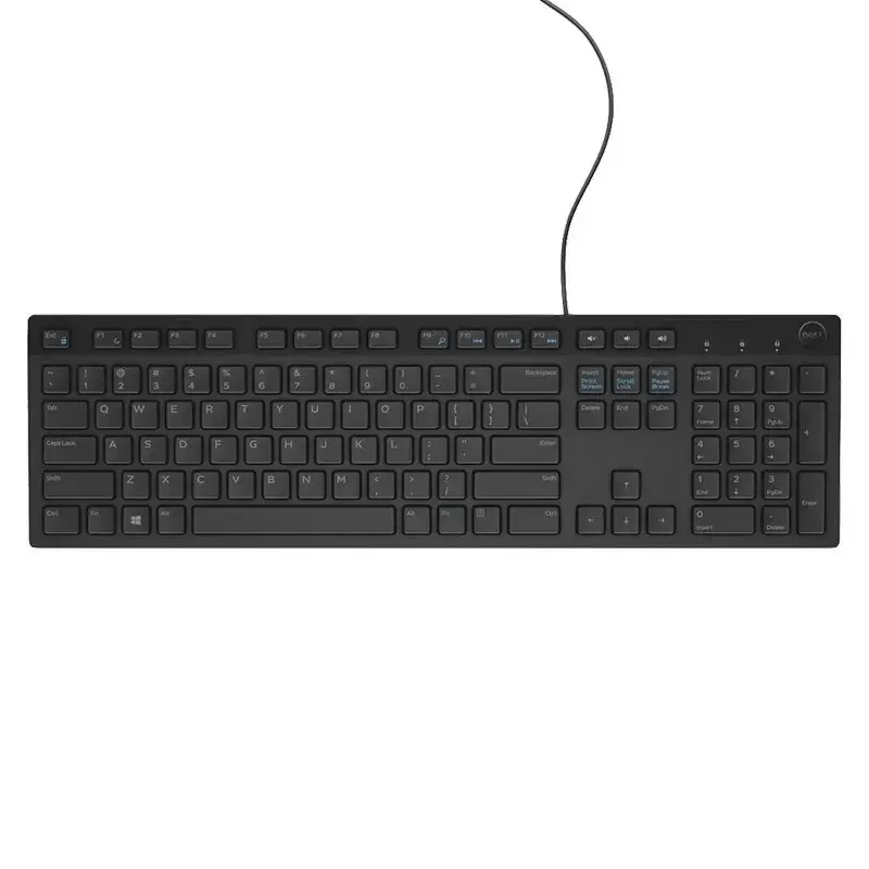 Проводной комплект клавиатура и мышь KB216 + MS116 для Dell, USB, островные клавиши, тихий