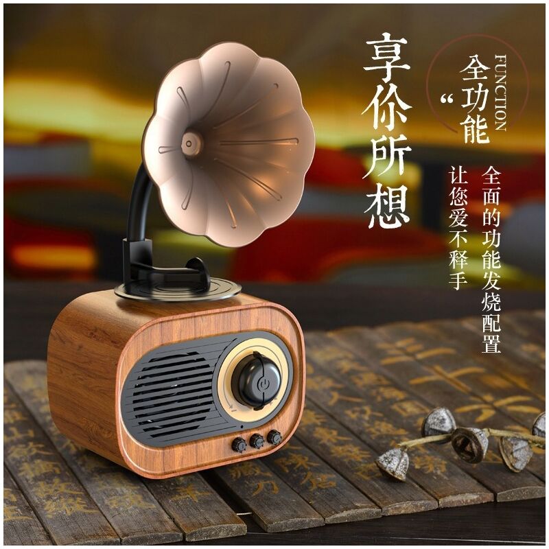 Ретро Bluetooth-колонка B5 в виде граммофона, 5 Вт, слот TF, громкая связь, аккумулятор 1200 мА·ч
