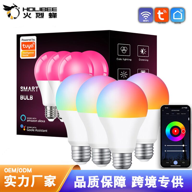 Умная светодиодная RGB-лампа LIXINCORDA Tuya, Wi-Fi/Bluetooth, управление из приложения, E27/E14/B22, 9–15 Вт