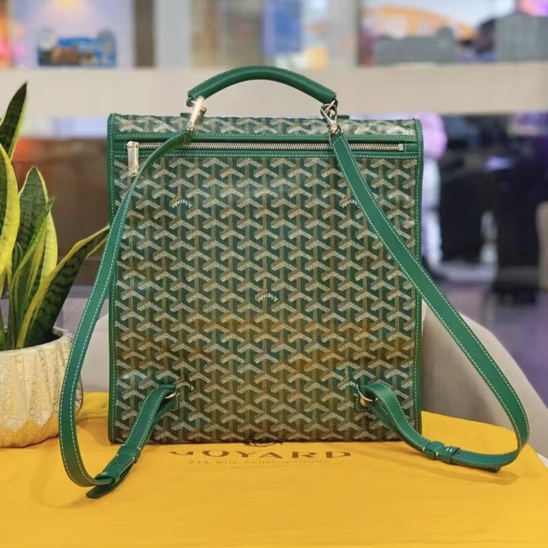 Складной рюкзак в стиле Goyard с принтом, экокожа, унисекс, до 20 л, для поездок